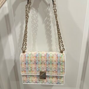 Kate Spade Deco Tweed Chain Shoulder Bag Multi Color Crossbody NWT - $398 MSRP